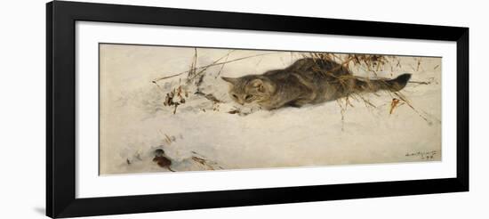 A Cat Stalking a Mouse in the Snow-Bruno Liljefors-Framed Giclee Print