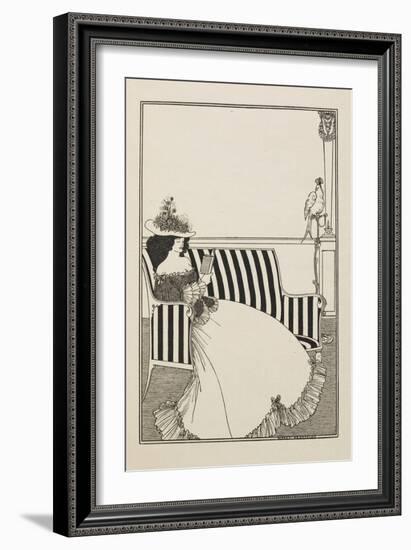 A catalogue cover from a Second Book of Fifty Drawings, 1899 drawing-Aubrey Beardsley-Framed Giclee Print