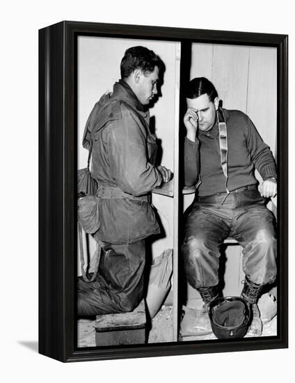A Catholic Chaplain Hears the Confession of a Young Private after Services-null-Framed Premier Image Canvas