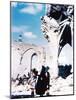 A Catholic Nun and Two Women with Children Standing in Front of the Ruins of Eglise Saint-Malo-null-Mounted Photographic Print