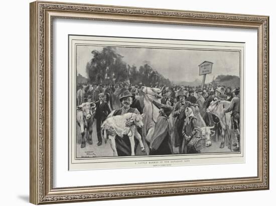 A Cattle Market in the Bavarian Alps-Clement Flower-Framed Giclee Print