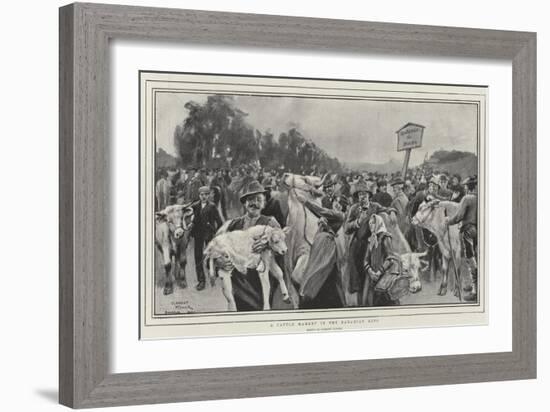 A Cattle Market in the Bavarian Alps-Clement Flower-Framed Giclee Print