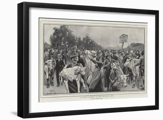 A Cattle Market in the Bavarian Alps-Clement Flower-Framed Giclee Print