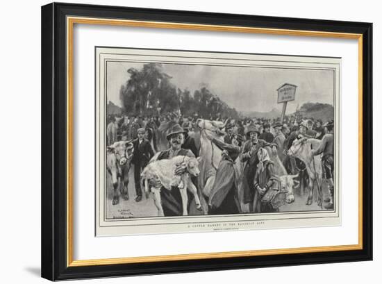 A Cattle Market in the Bavarian Alps-Clement Flower-Framed Giclee Print