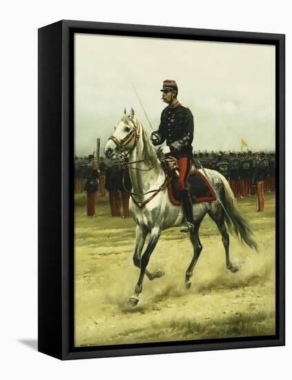 A Cavalry Officer Passing Troops, 1885-Jean-Baptiste Edouard Detaille-Framed Premier Image Canvas