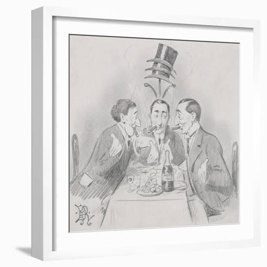 A Celebrated Luncheon a Trois (The Three Isaacs) 1900-Edward Tennyson Reed-Framed Giclee Print