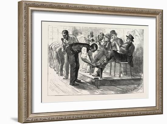 A Centennial Shine: a Sketch at the Philadelphia Exhibition, 1876, Usa-Charles Stanley Reinhart-Framed Giclee Print