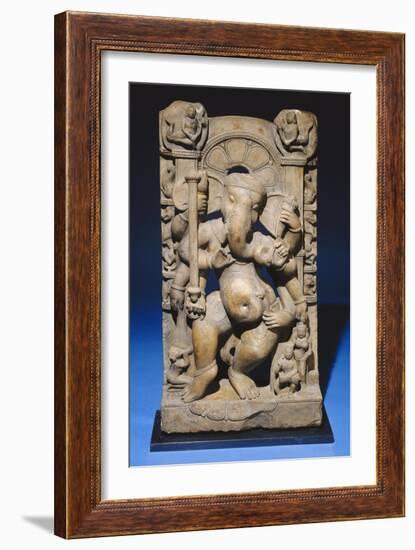 A Central Indian Pale Sandstone Stele of Ganesha, 10th Century-null-Framed Giclee Print