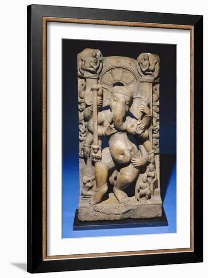 A Central Indian Pale Sandstone Stele of Ganesha, 10th Century-null-Framed Giclee Print