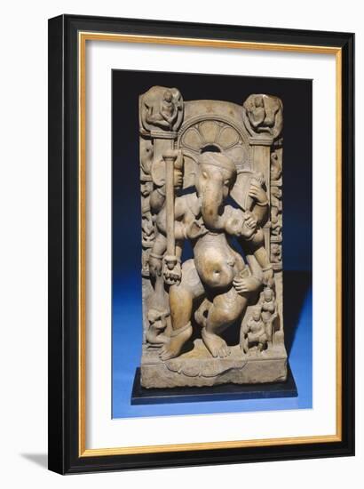 A Central Indian Pale Sandstone Stele of Ganesha, 10th Century-null-Framed Giclee Print