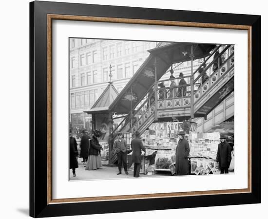 A Characteristic Sidewalk Newstand Sic, New York City-null-Framed Photo