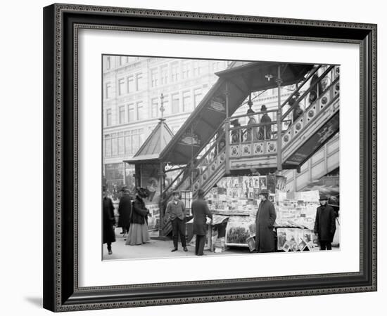 A Characteristic Sidewalk Newstand Sic, New York City-null-Framed Photo