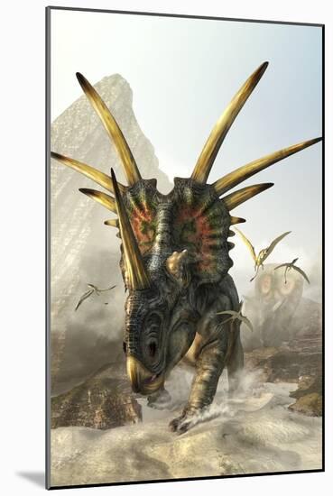 A Charging Styracosaurus-Stocktrek Images-Mounted Art Print