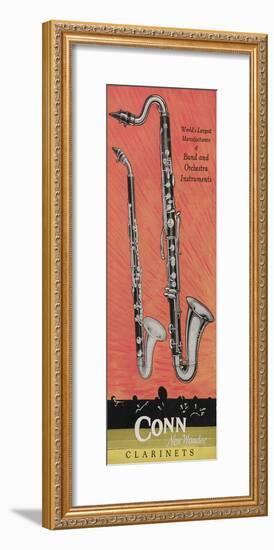 A Charles Gerard Conn Giant Boehm Alto 40-N Clarinet and Giant Boehm Bass 50-N Clarinet-null-Framed Giclee Print