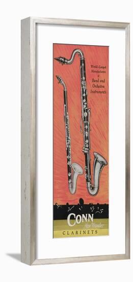 A Charles Gerard Conn Giant Boehm Alto 40-N Clarinet and Giant Boehm Bass 50-N Clarinet-null-Framed Giclee Print