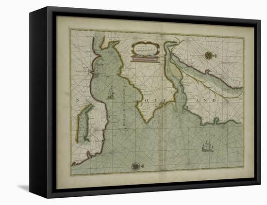 A chart of the East coast of Scotland from a sea atlas, 1707-English School-Framed Premier Image Canvas