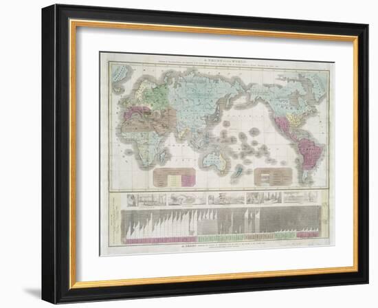 A chart of the world exhibiting the prevailing religion and population of the present empires, 1842-American School-Framed Giclee Print