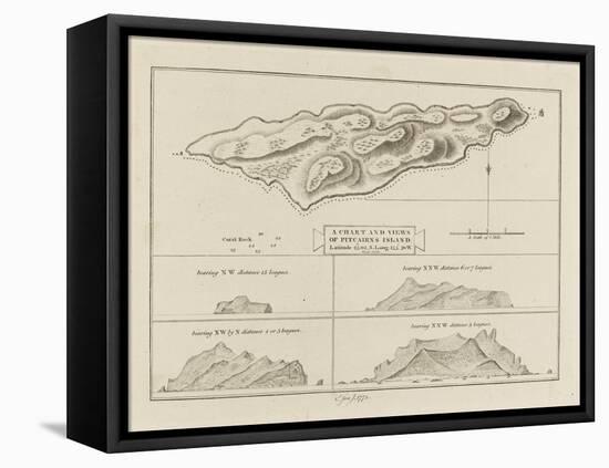 A Chart & Views of the Pitcairn Islands. Atlas to Cook's Voyages-Volume 1: 1773-1777. Pai3999 (Prin-Unknown Artist-Framed Premier Image Canvas