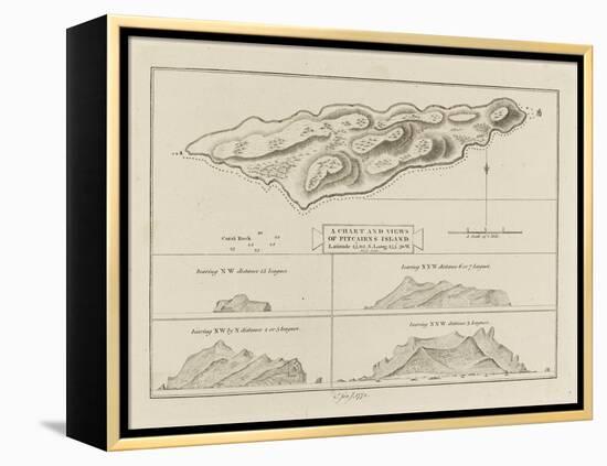 A Chart & Views of the Pitcairn Islands. Atlas to Cook's Voyages-Volume 1: 1773-1777. Pai3999 (Prin-Unknown Artist-Framed Premier Image Canvas