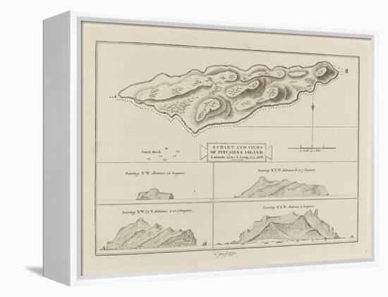 A Chart & Views of the Pitcairn Islands. Atlas to Cook's Voyages-Volume 1: 1773-1777. Pai3999 (Prin-Unknown Artist-Framed Premier Image Canvas