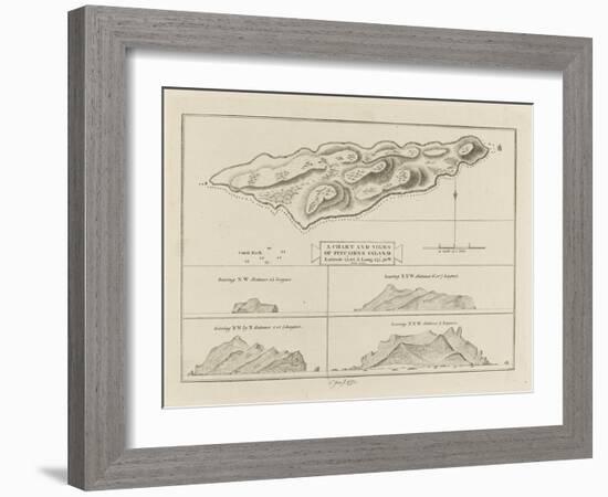 A Chart & Views of the Pitcairn Islands. Atlas to Cook's Voyages-Volume 1: 1773-1777. Pai3999 (Prin-Unknown Artist-Framed Giclee Print