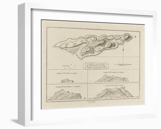 A Chart & Views of the Pitcairn Islands. Atlas to Cook's Voyages-Volume 1: 1773-1777. Pai3999 (Prin-Unknown Artist-Framed Giclee Print