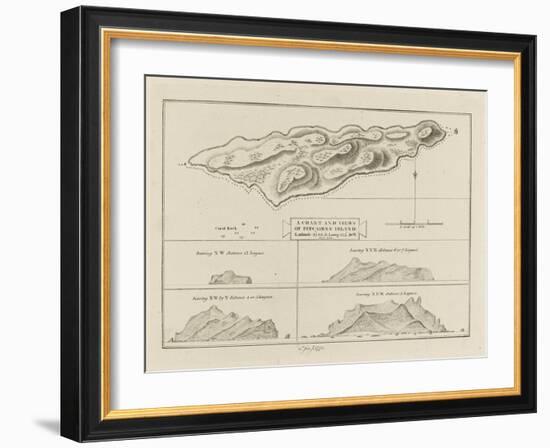 A Chart & Views of the Pitcairn Islands. Atlas to Cook's Voyages-Volume 1: 1773-1777. Pai3999 (Prin-Unknown Artist-Framed Giclee Print