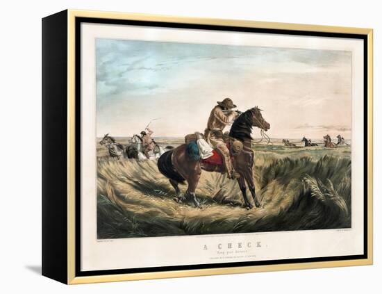 A Check - Keep Your Distance-Currier & Ives-Framed Premier Image Canvas