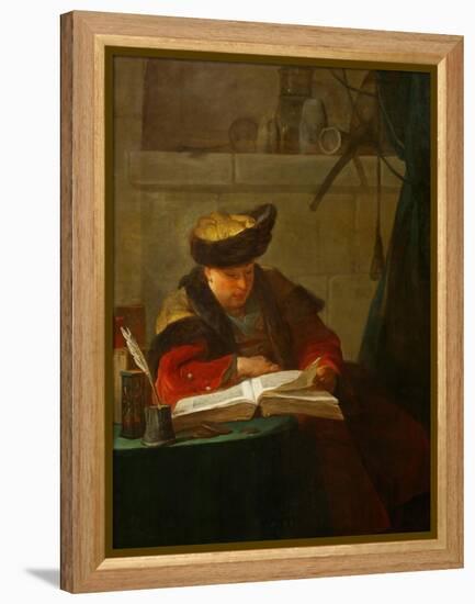 A Chemist in His Laboratory or a Philosopher Reading-Jean-Baptiste Simeon Chardin-Framed Premier Image Canvas