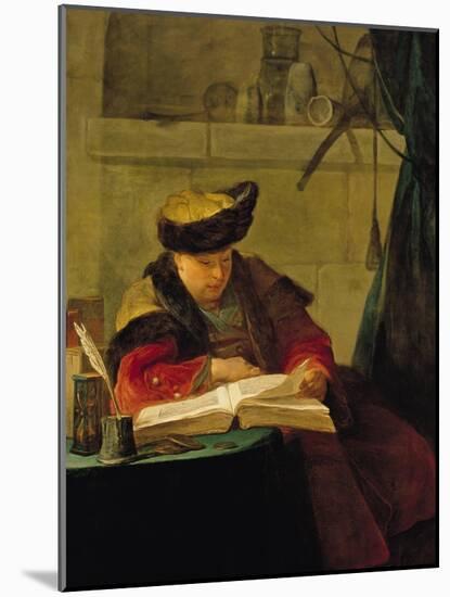A Chemist in His Laboratory, or the Prompter, or a Philosopher Giving a Lecture-Jean-Baptiste Simeon Chardin-Mounted Giclee Print