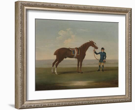 A Chestnut Horse (Possibly Old Partner) Held by a Groom-James Seymour-Framed Giclee Print