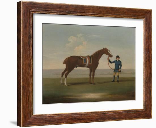 A Chestnut Horse (Possibly Old Partner) Held by a Groom-James Seymour-Framed Giclee Print