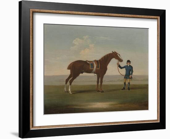 A Chestnut Horse (Possibly Old Partner) Held by a Groom-James Seymour-Framed Giclee Print