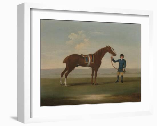 A Chestnut Horse (Possibly Old Partner) Held by a Groom-James Seymour-Framed Giclee Print