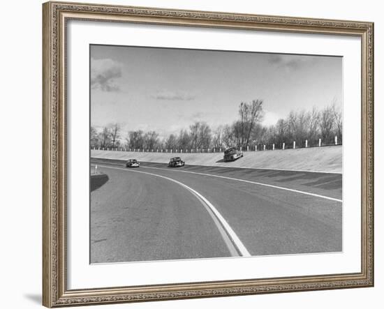 A Chevrolet Being Tested on the General Motors Testing Ground-null-Framed Photographic Print