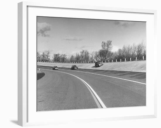 A Chevrolet Being Tested on the General Motors Testing Ground-null-Framed Photographic Print