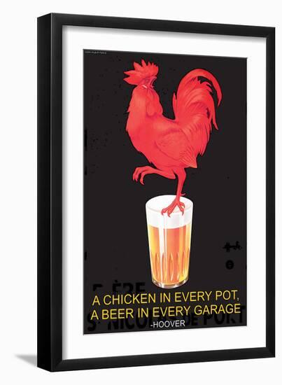 A Chicken in Every Pot, A Beer in Every Garage-null-Framed Premium Giclee Print