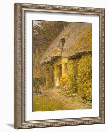 A Child at the Doorway of a Thatched Cottage-Helen Allingham-Framed Giclee Print