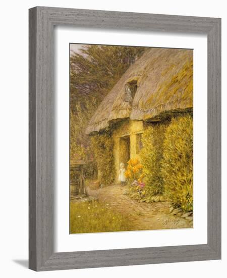 A Child at the Doorway of a Thatched Cottage-Helen Allingham-Framed Giclee Print