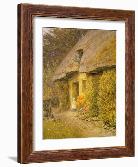 A Child at the Doorway of a Thatched Cottage-Helen Allingham-Framed Giclee Print