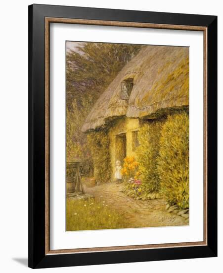 A Child at the Doorway of a Thatched Cottage-Helen Allingham-Framed Giclee Print