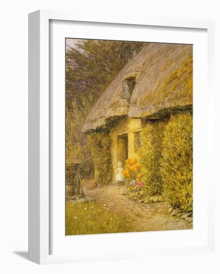 A Child at the Doorway of a Thatched Cottage-Helen Allingham-Framed Giclee Print