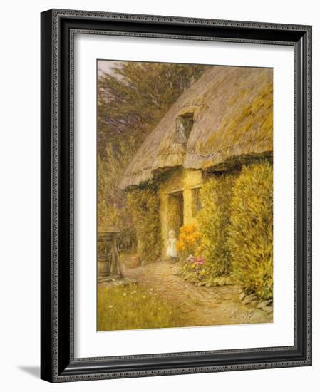 A Child at the Doorway of a Thatched Cottage-Helen Allingham-Framed Giclee Print