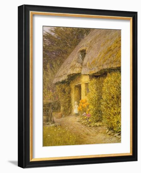 A Child at the Doorway of a Thatched Cottage-Helen Allingham-Framed Giclee Print