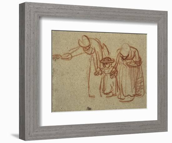 A Child Being Taught to Walk-Rembrandt van Rijn-Framed Premium Giclee Print