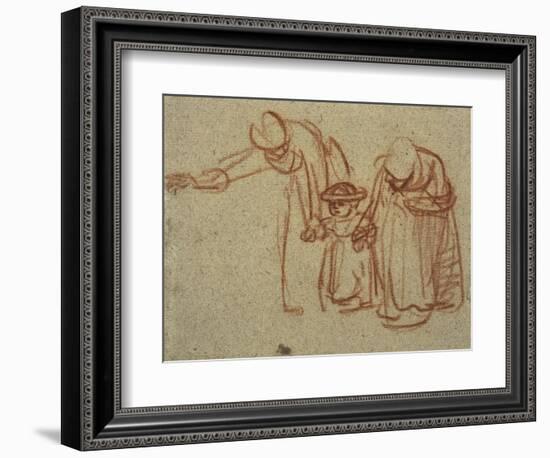 A Child Being Taught to Walk-Rembrandt van Rijn-Framed Premium Giclee Print