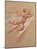 A Child chalk on paper-Jean Baptiste Greuze-Mounted Giclee Print