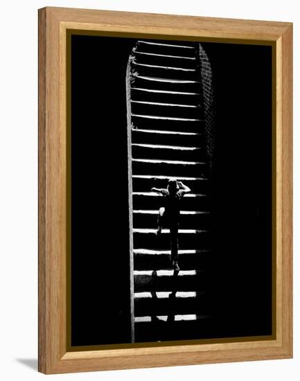 A Child Climbing Stairs-Rip Smith-Framed Premier Image Canvas