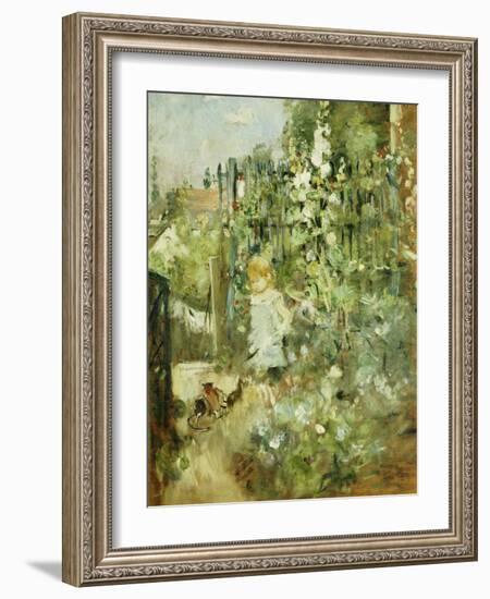 A Child in the Rosebeds, 1881-Berthe Morisot-Framed Giclee Print