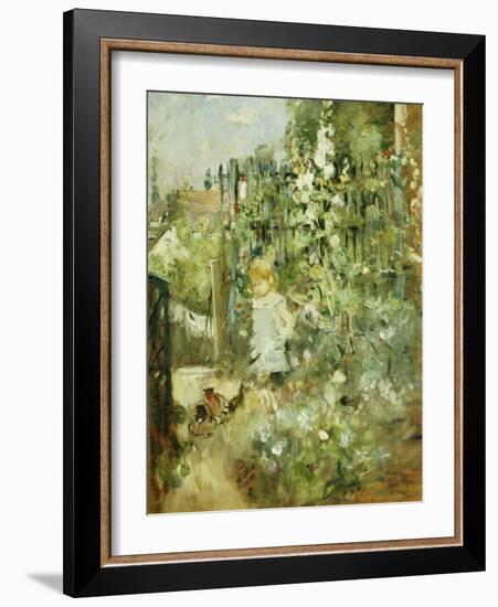 A Child in the Rosebeds, 1881-Berthe Morisot-Framed Giclee Print